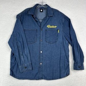 BTS Butter Button Up Denim Shirt 2021 Pop Up Shop K-Pop Unisex Size XL